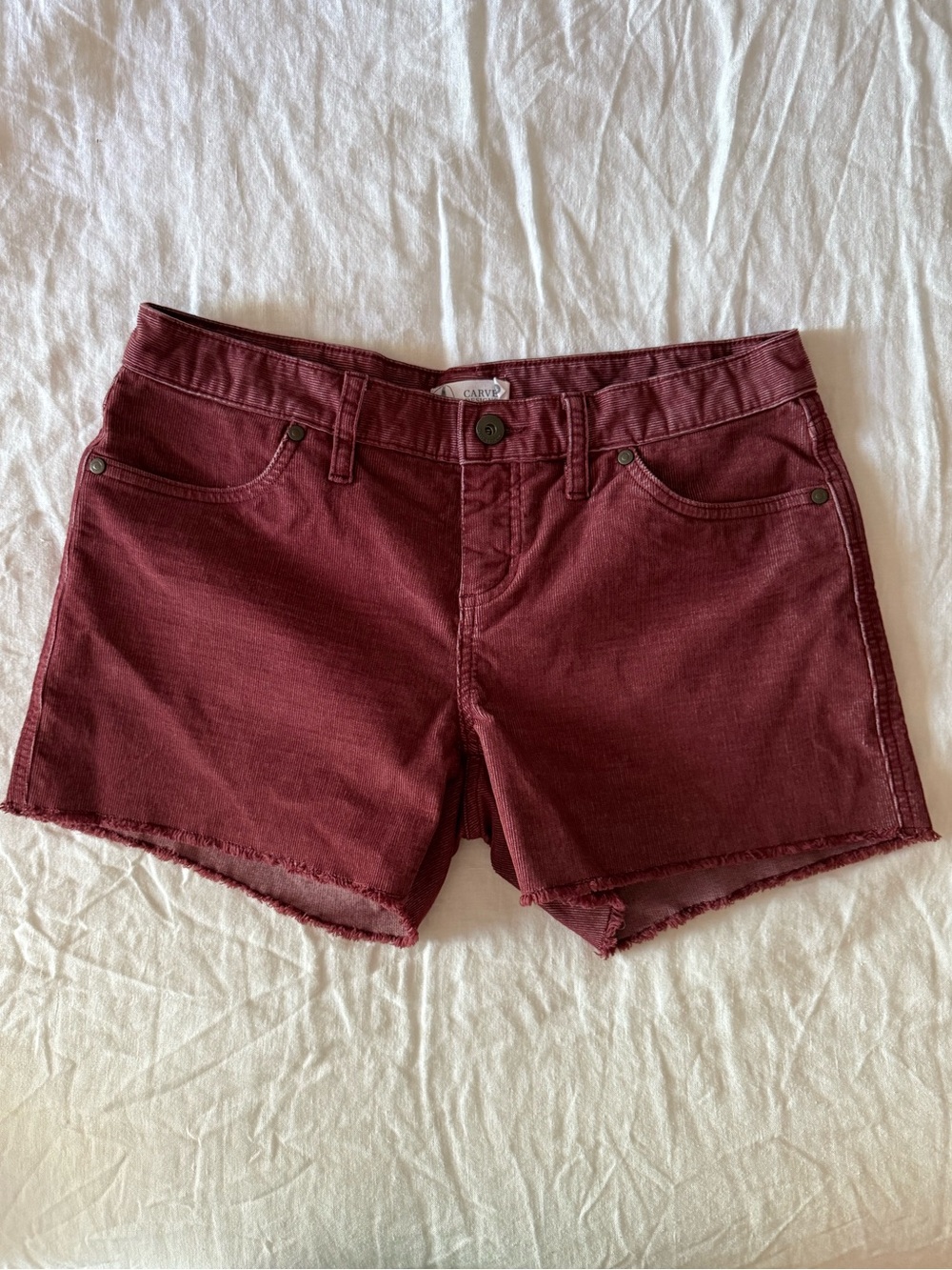 Carve Designs Burgundy Denim Cutoff Shorts